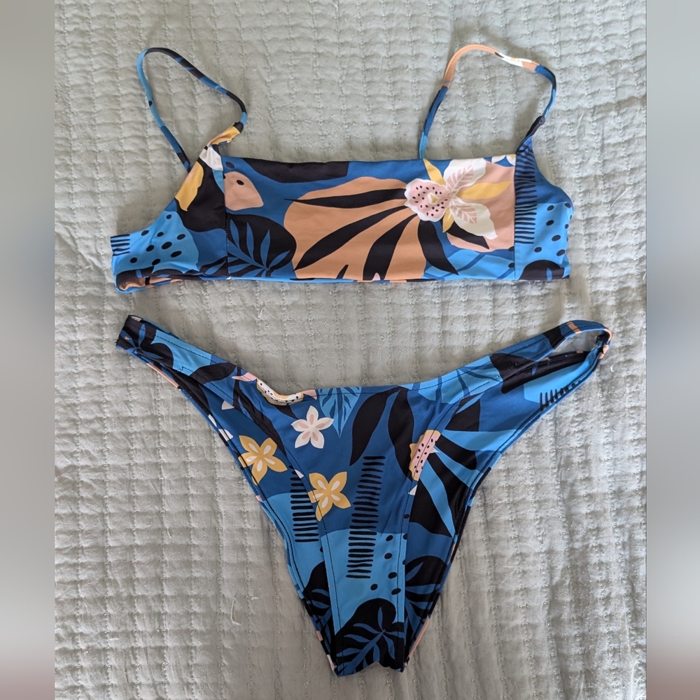 Stone Fox Swim Blue Floral Bikini